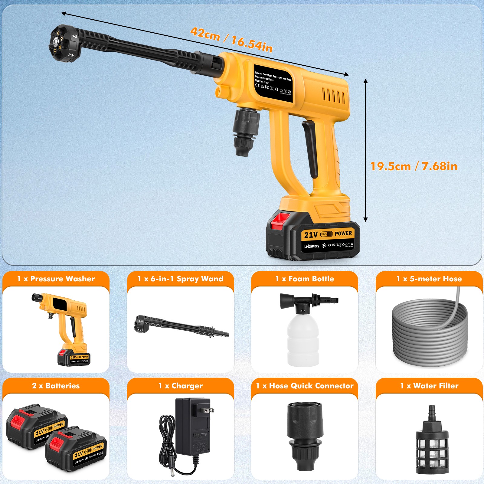 Car Washer Pressure High Gun Wireless Water Cleaner Car Portable Machine Wash