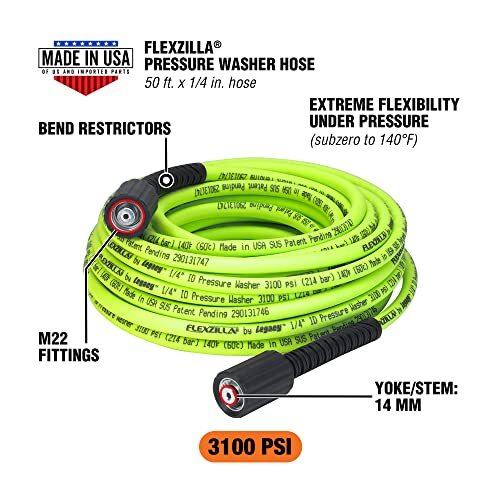 Flexzilla HFZPW3450M Pressure Washer, 1/4in. x 50ft, Green
