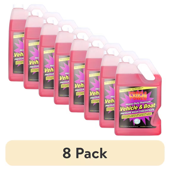 (8 pack) Purple Power Heavy-Duty Vehicle and Boat Pressure Washer Fluid, 1 Gallo