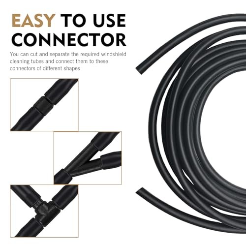 30 PCS Car Windshield Washer Hose Kit, 13Ft Flexible Rubber Hose, Washer Fluid