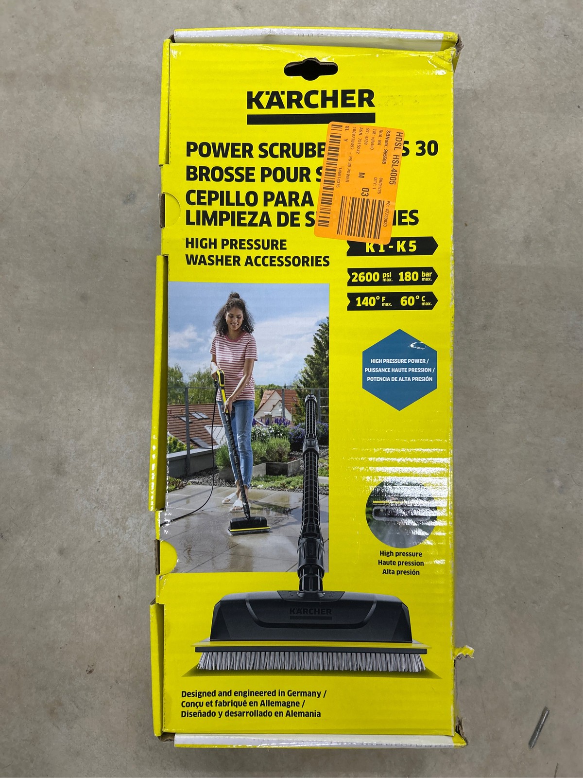 PS 30 Power Scrubber Pressure Washer Brush/Broom Extension for K1-K5 2600 PSI