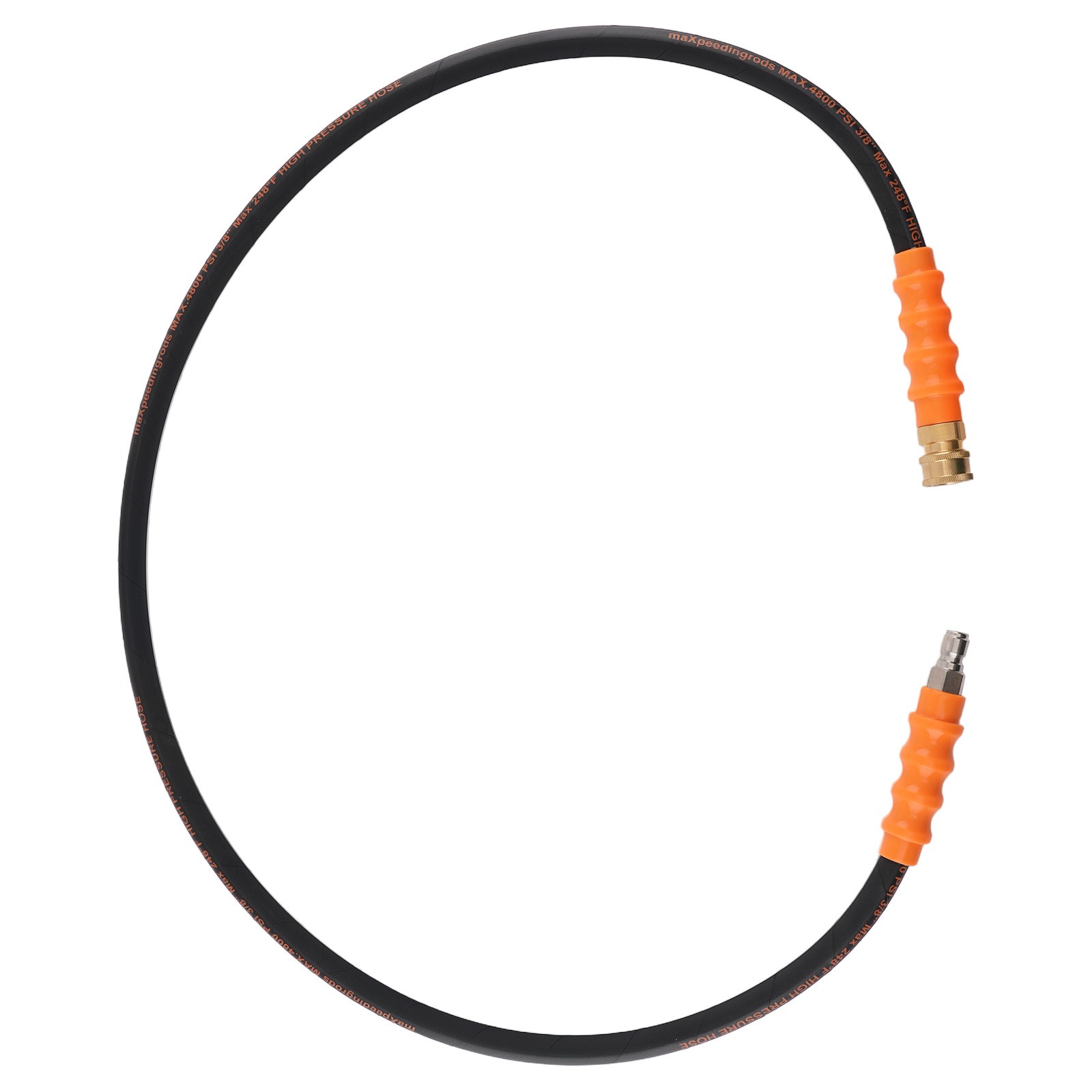5FT 3/8″ Power Pressure Washer Hose 4800PSI Quick Connect Rubber Steel
