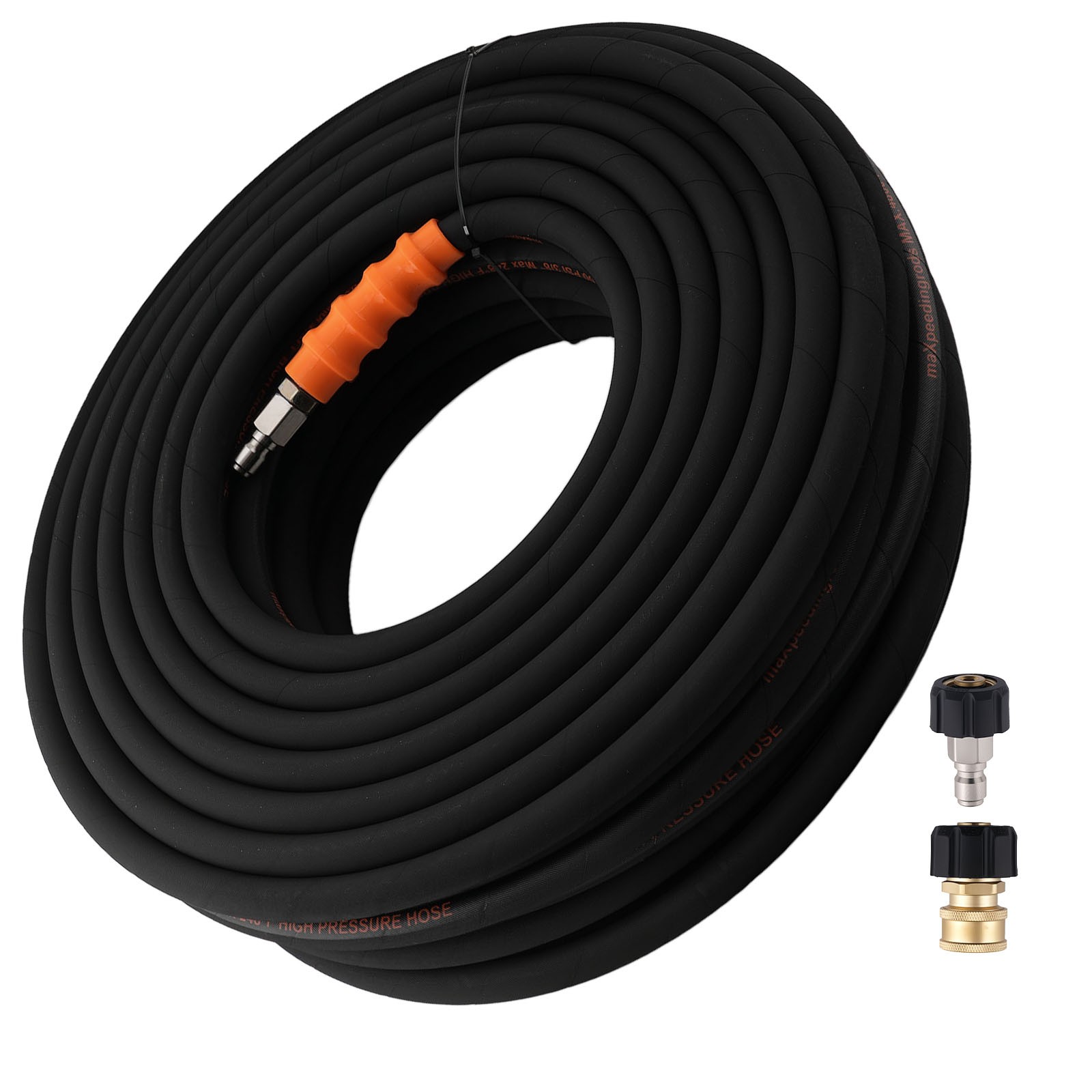 150FT Pressure Washer Hose 4800PSI Steel Wire Braid With 3/8″ M22-14mm Adapter