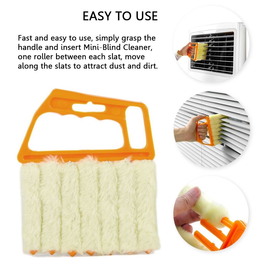 Blind Cleaner Brush , Blinds Dust Shutters , Mini Washable & Removable Orange
