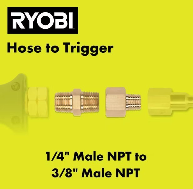 RYOBI 1/4 in. Male NPT x 3/8 in. MNPT Coupler Kit For Most Gas and Electric Pres