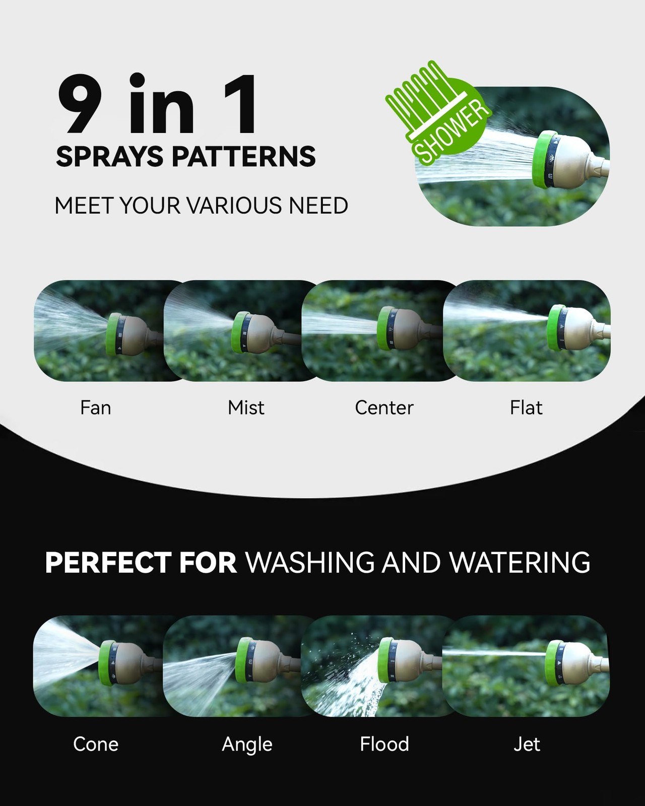 RAINPOINT Watering Wand, 16 Inch Metal Garden Hose Wand with 16 Inches, Green