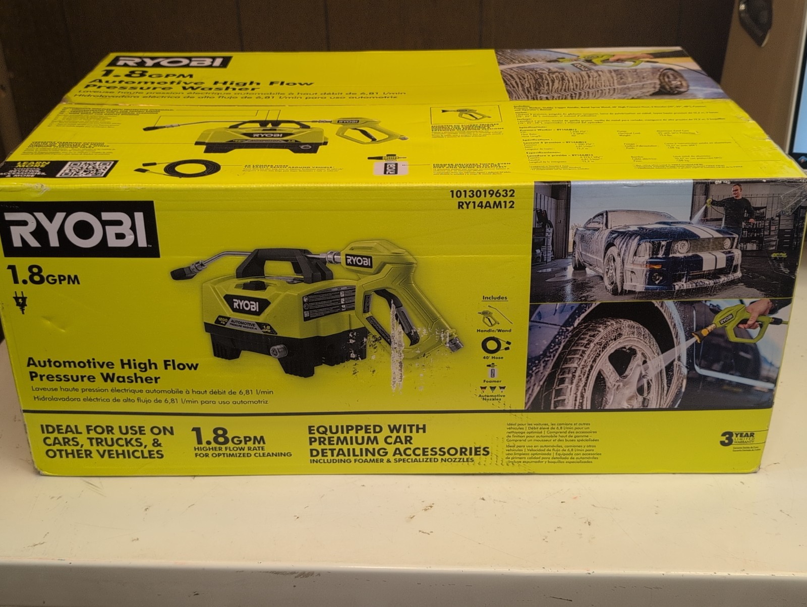 NEW!! RYOBI 1200 PSI 1.8 GPM Cold Water High Flow Electric Pressure Washer (NEW