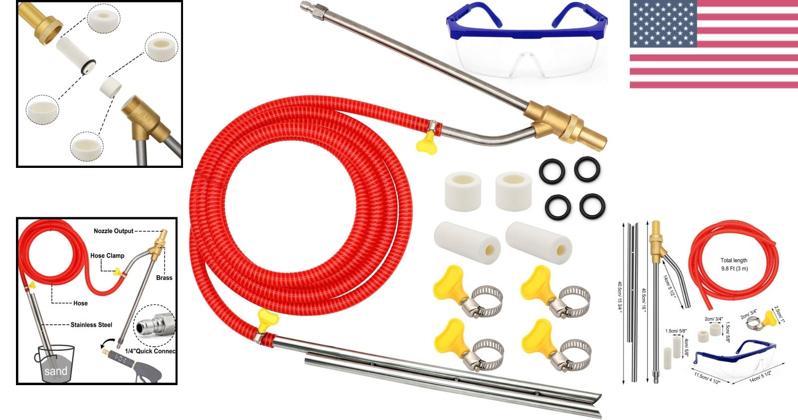 Complete 5000 PSI Wet Sandblaster Kit with Brass Nozzles and Accessories