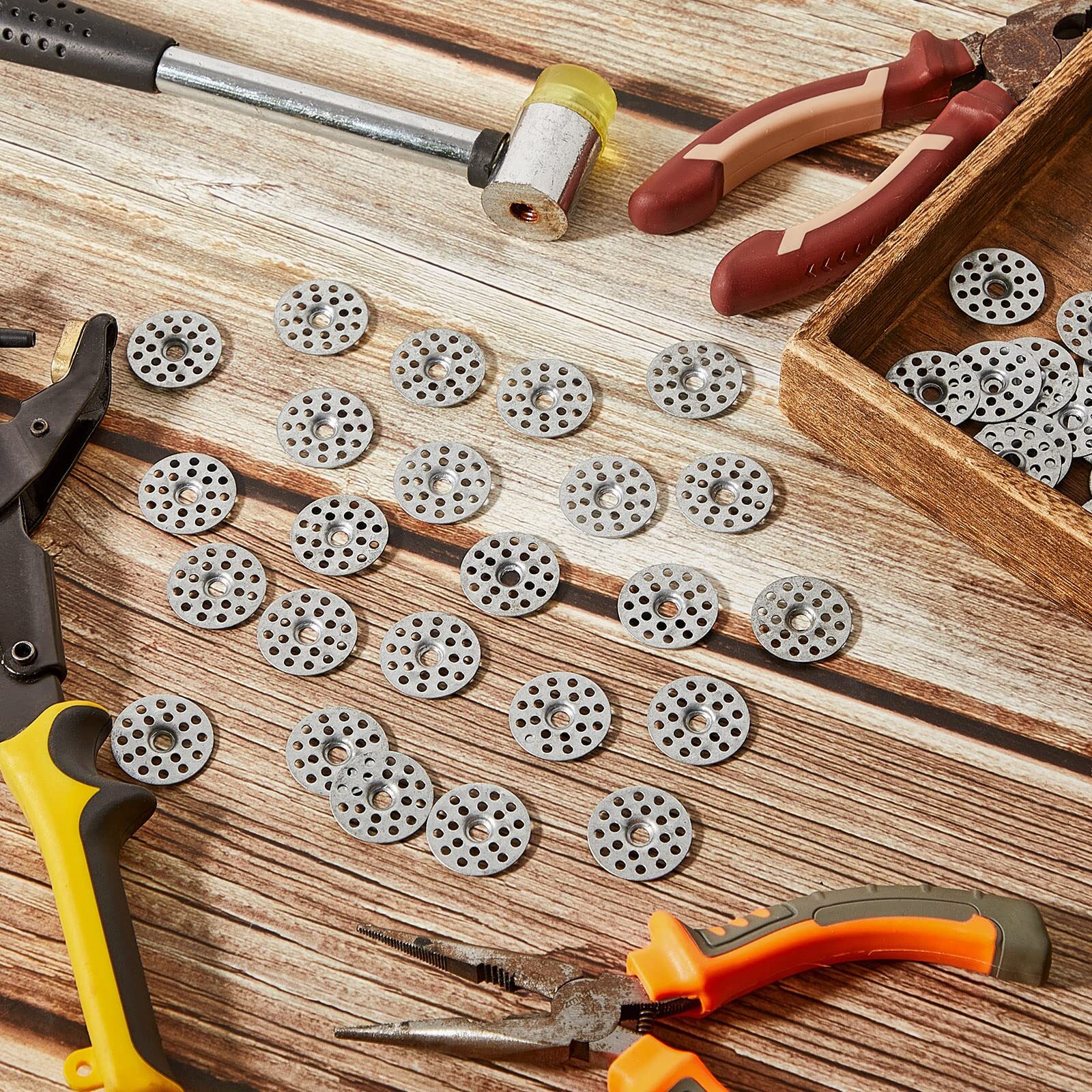 400 Pieces 1 Inch Plaster Washers Metal Washers for Screws Plaster Repair Rings