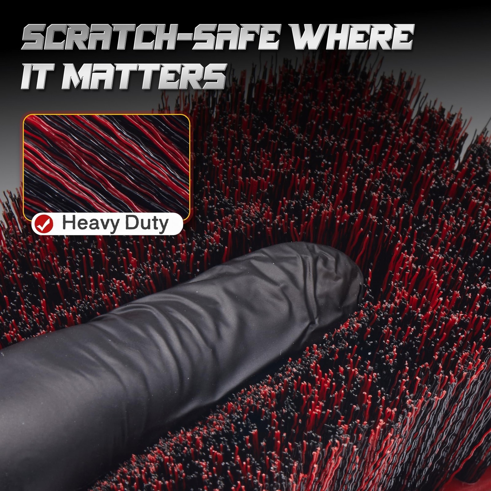 BMLEI Wheel & Tire Brush Set, 2 Pack Car & Cleaner Red&black