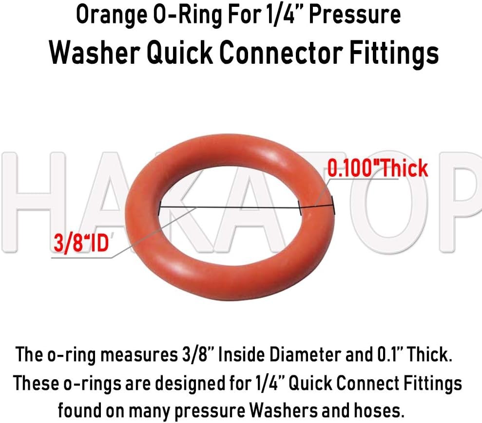 100pk New Pressure Washer O-Rings Seal Kits for 1/4″&3/8 Quick Coupler