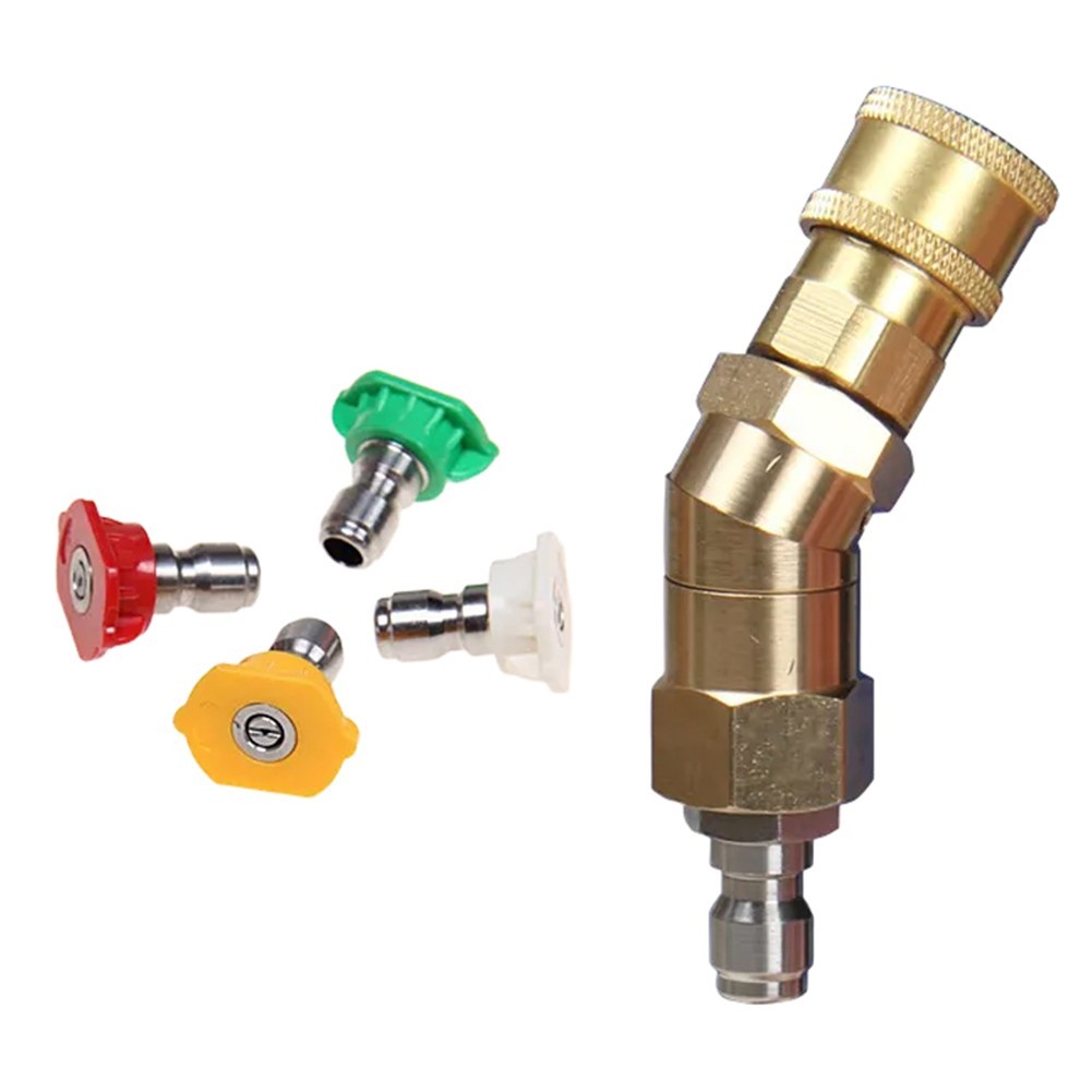 Adjustable High Pressure Nozzle Connector Kit with 360 Degree Rotation Feature