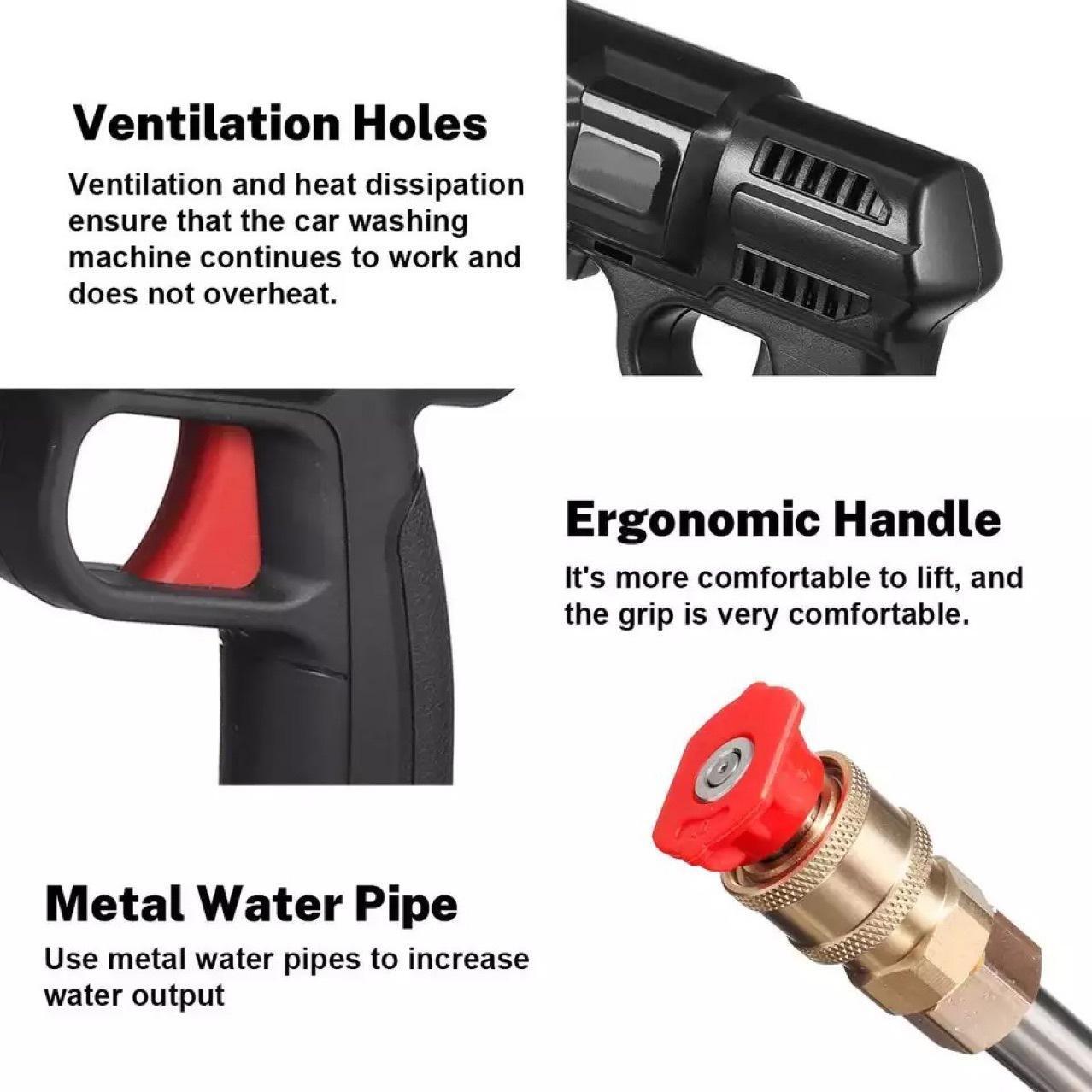 Portable High-Pressure Gun: 2 Batteries + 10 Sections for Powerful Use