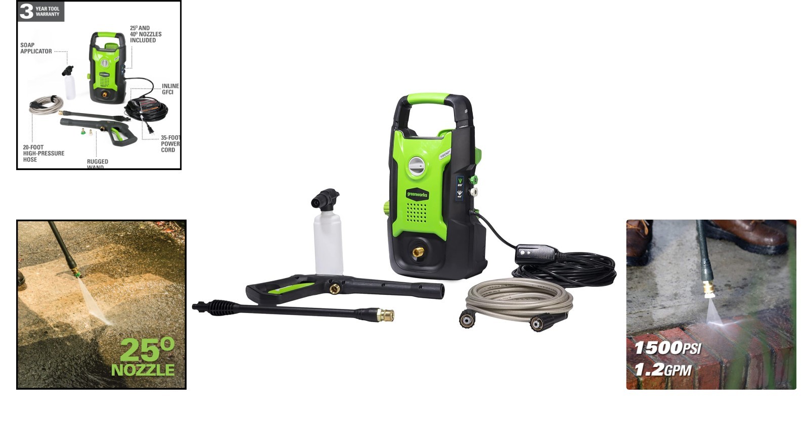 Electric 1500 PSI Pressure Washer – Lightweight & Versatile Outdoor Cleaner