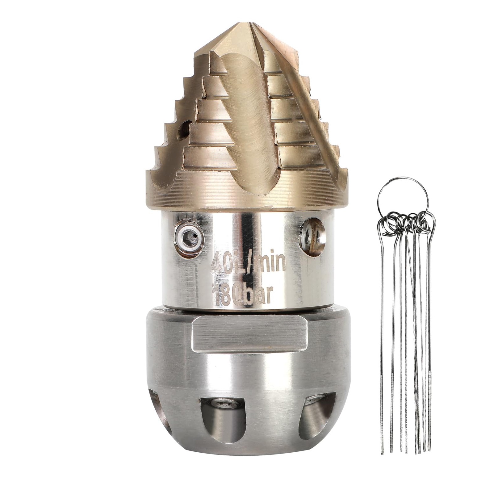 Anrain 3/8 Sewer Jetter Nozzle npt sewer jetter rotating nozzle 40L, Gray