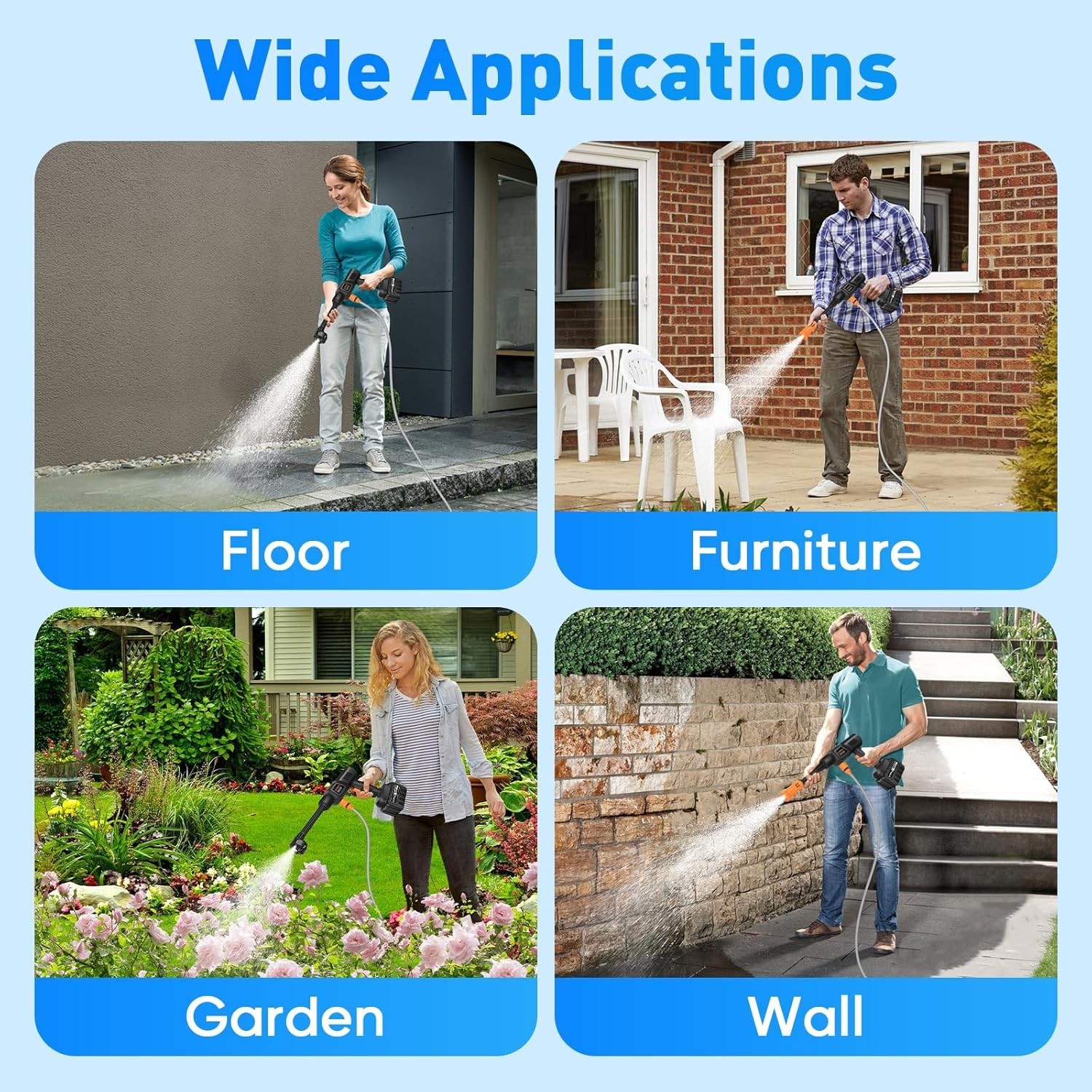 MYPIN Cordless Pressure Washer, Portable Pressure Washer CAR,HOME,OFFICE