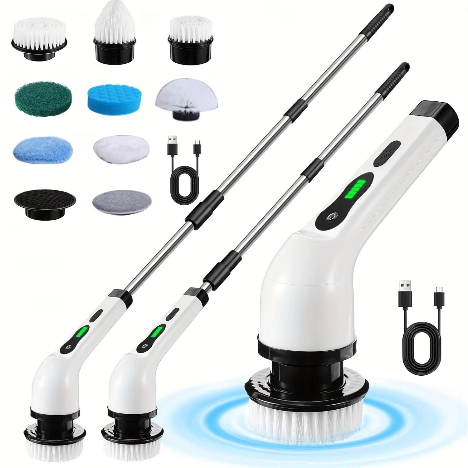 Electric Cleaning Brush 2-gear Electric Rotary Floor Scrubber Wireless Cordless