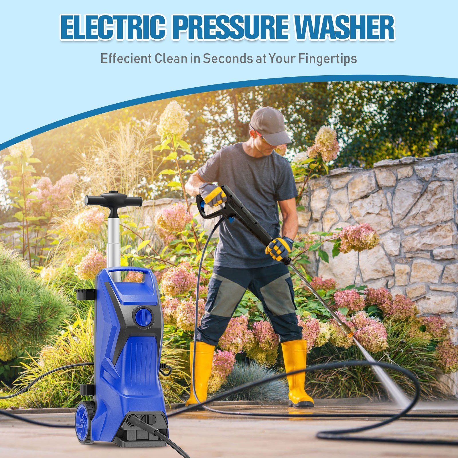 5350PSIMAX 3.7GPM High Pressure Power Washer Portable Electric Cleaner Machine