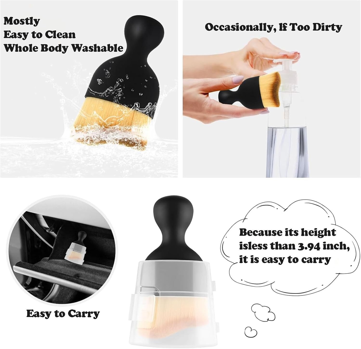 EISNZLAN 4 Pcs Car Interior Cleaning Tool,Car Detailing Brush,Car…