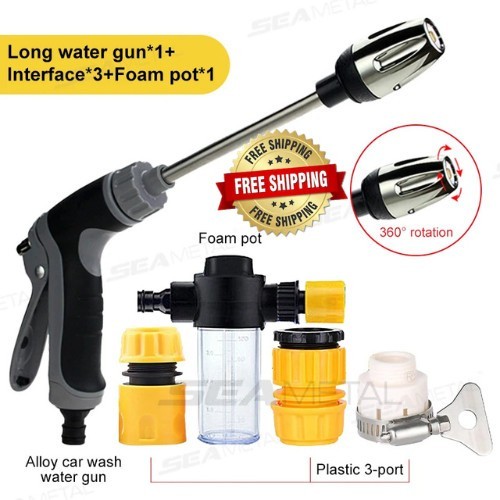 Hose hawk pressure Washer nozzle Pro 360° Rotating 3 spray Modes compact….