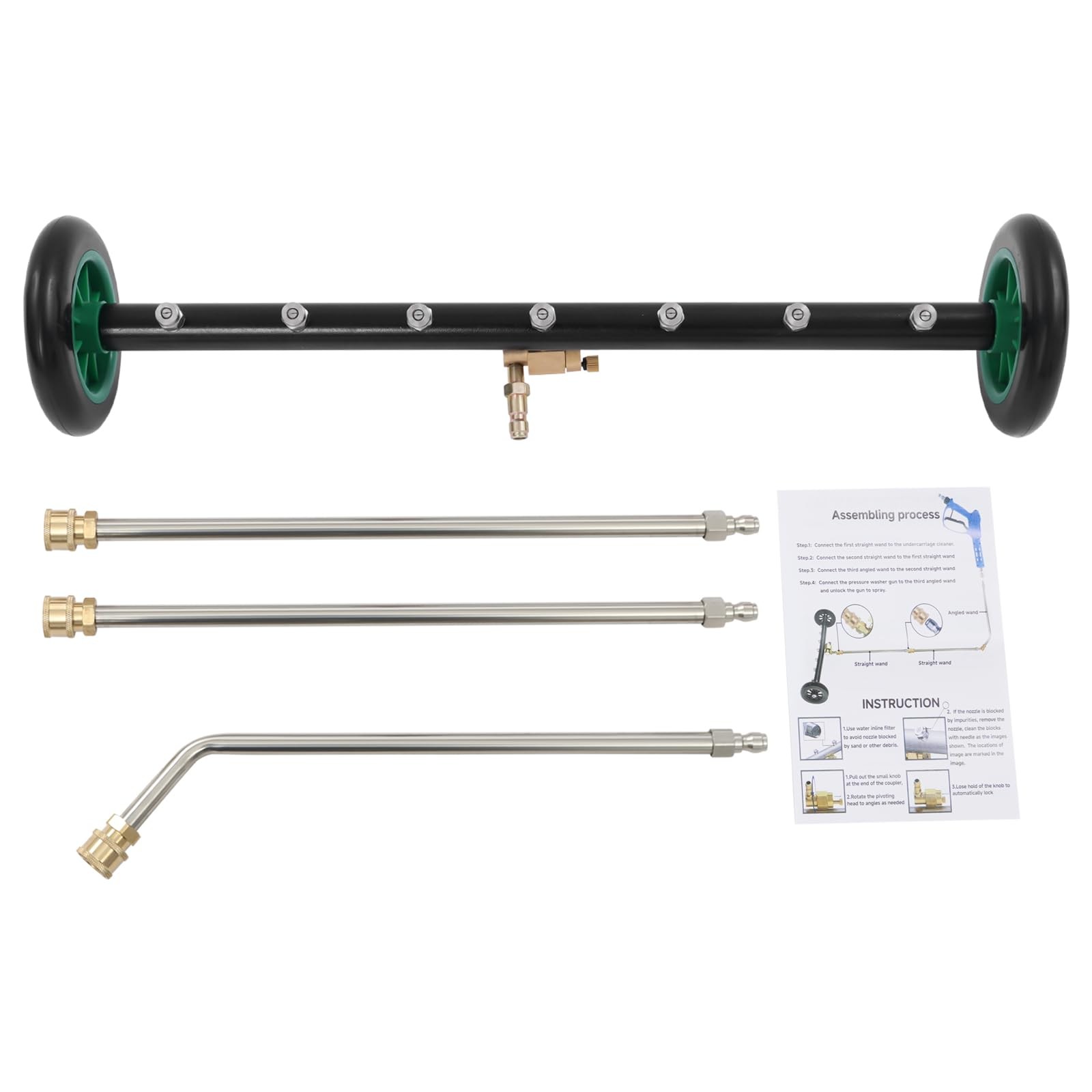 4000PSI Under Car Pressure Washer Undercarriage Cleaner Wash Broom w/ 7 Nozzles
