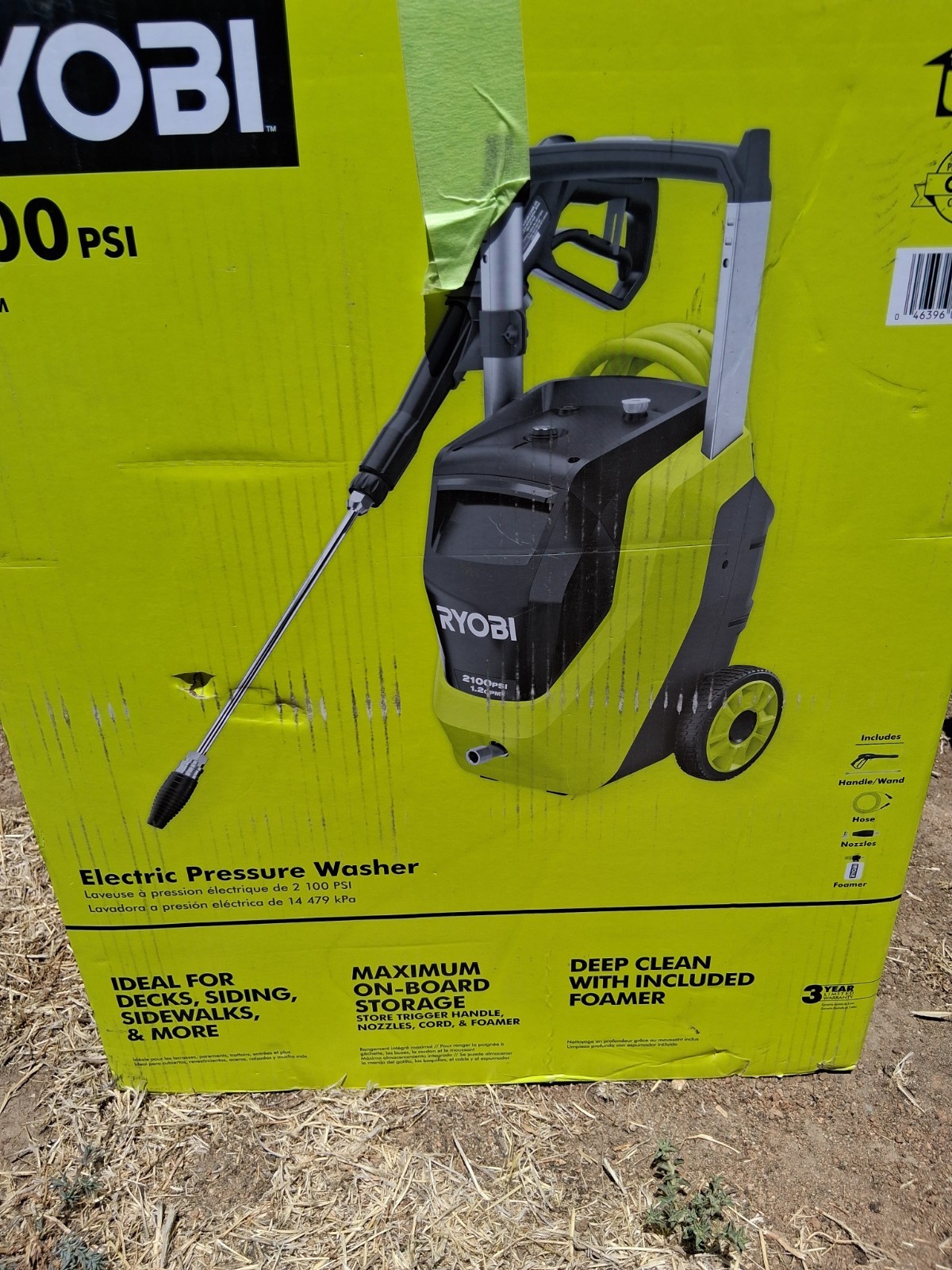 Ryobi RY142012 2100 PSI Corded Electric Cold Water Pressure Washer w/ Foamer
