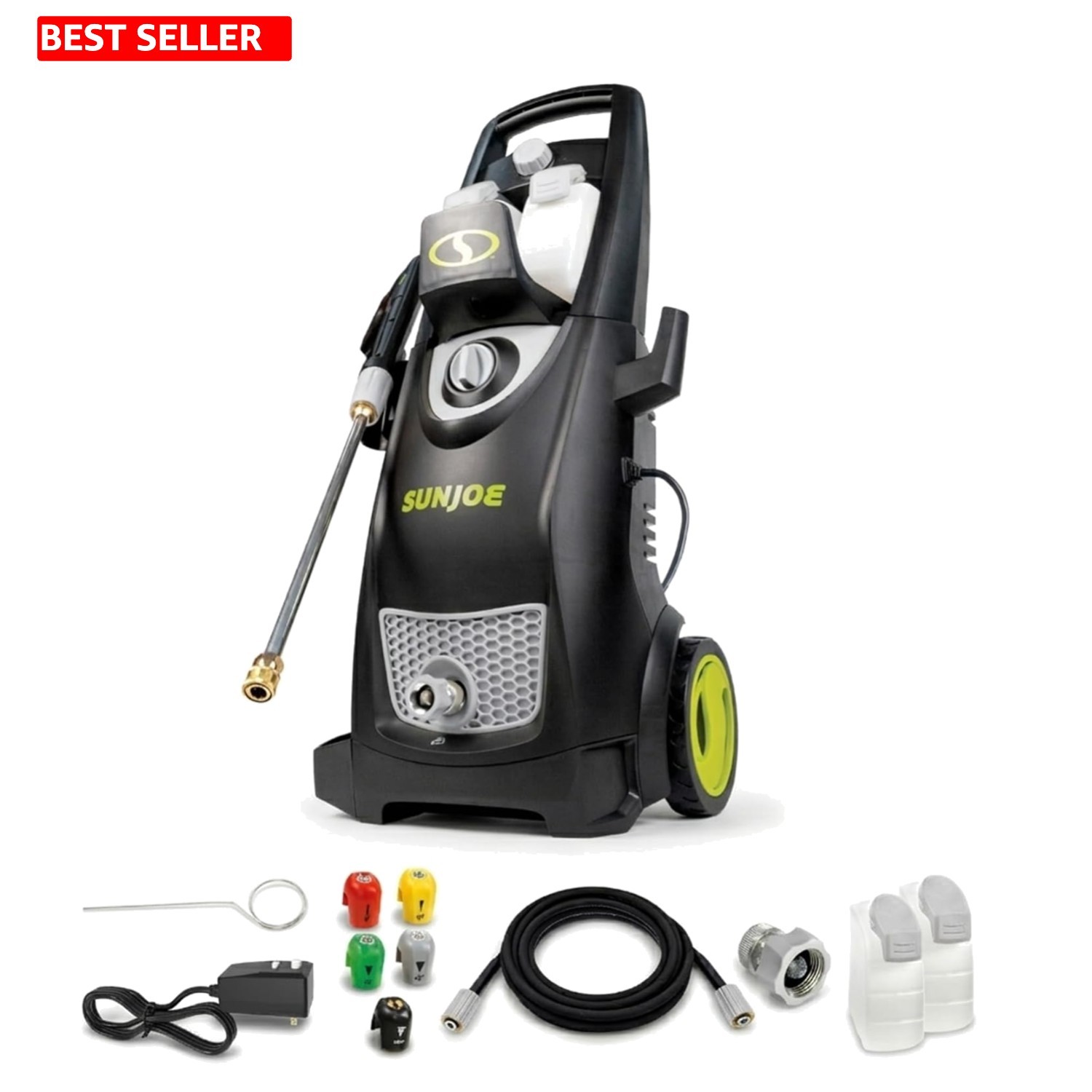 2030 PSI Heavy-Duty Portable Electric Pressure Washer with Dual Detergent Tanks