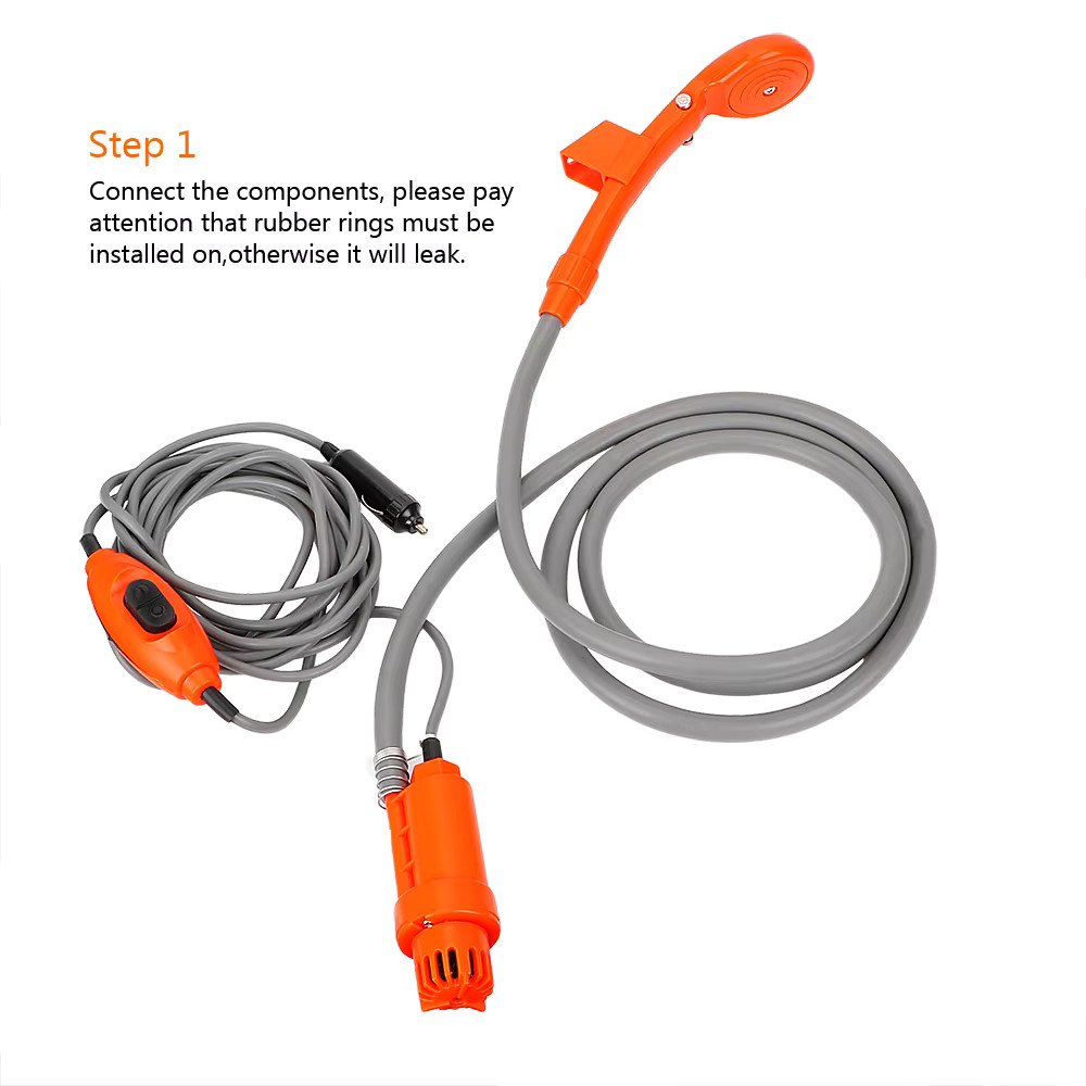 12V Portable Car Wash Pump High Pressure Electric Washer Gun for Outdoor Camping
