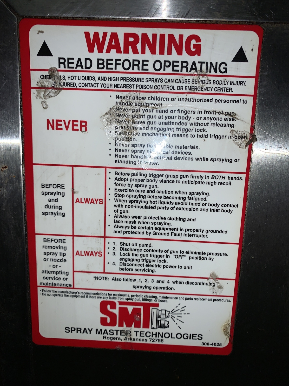 Spray Master Technologies SMT-600W, 115V, 16Amps, 60 Hz, Indoor