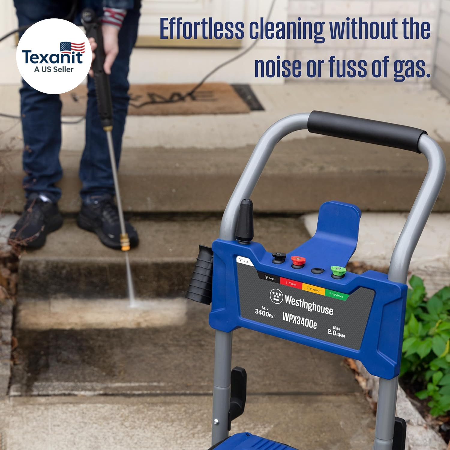 Wpx3400E Electric Pressure Washer, 3400 Max PSI and 2.0 Max GPM, Brushless Motor