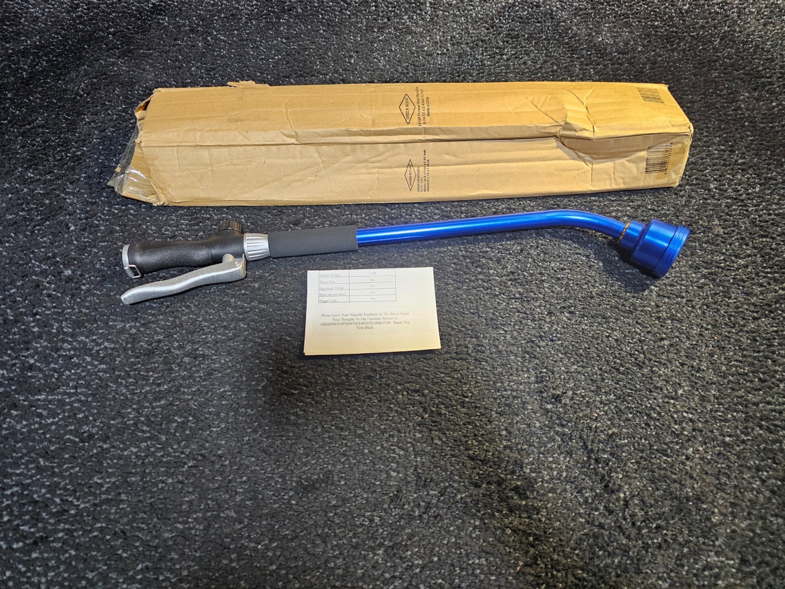 GREEN MOUNT GMW02B24 24″ Sprayer Shower Wand Zinc Alloy Blue