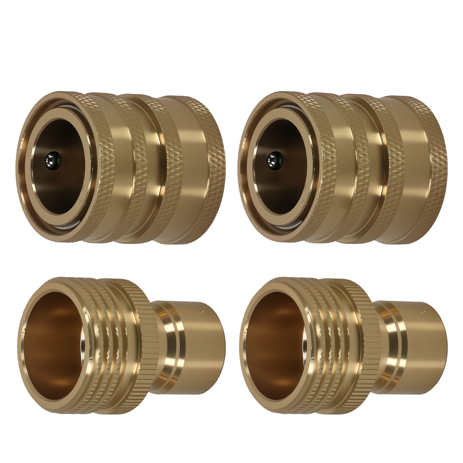 Brass Quick Connect Adapter 3/4″ to 1/2″ for Pressure Washer Hose 4Pcs