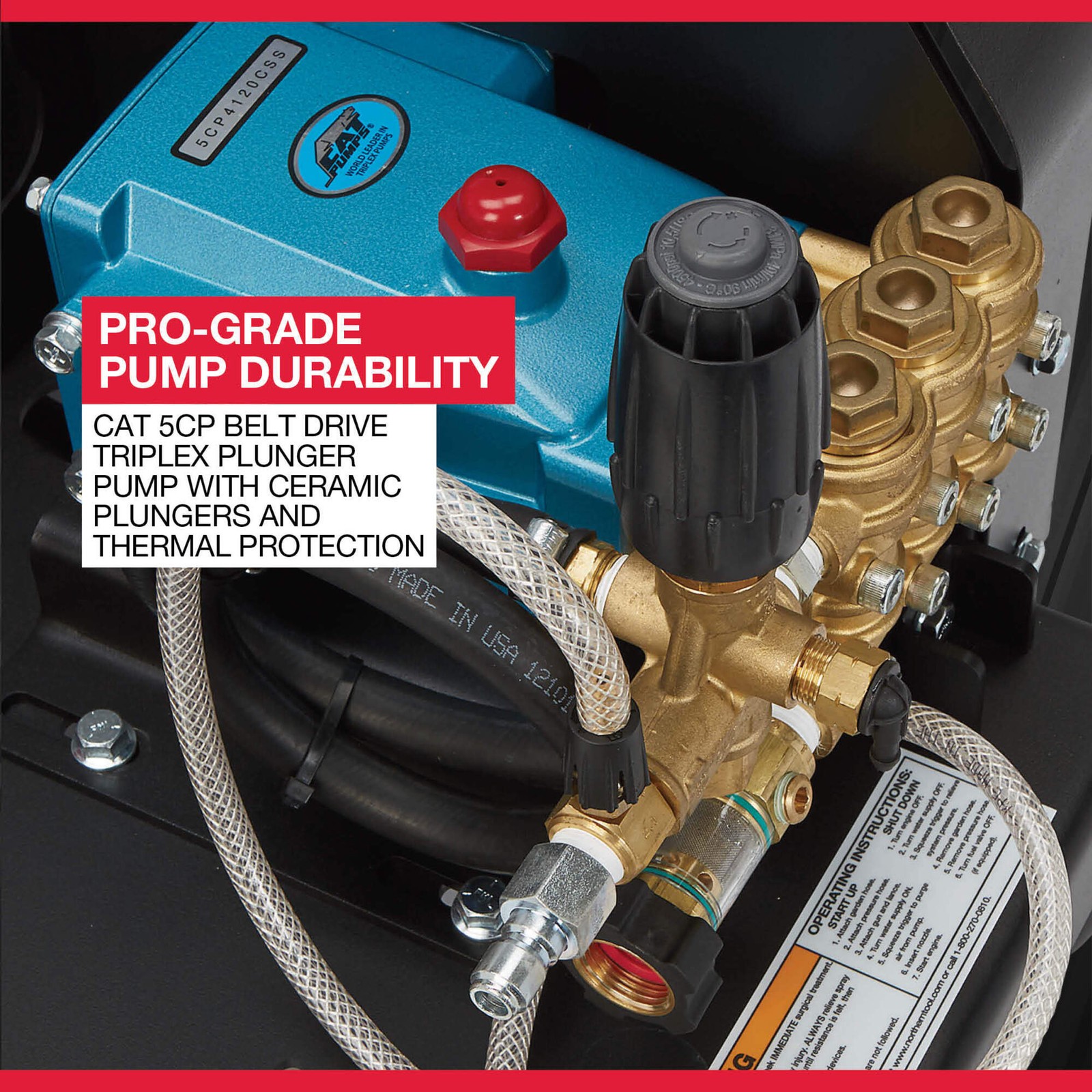 NorthStar Gas Cold Water Pressure Washer, Honda GX390 OHV Engine, 4000 PSI, 3.5