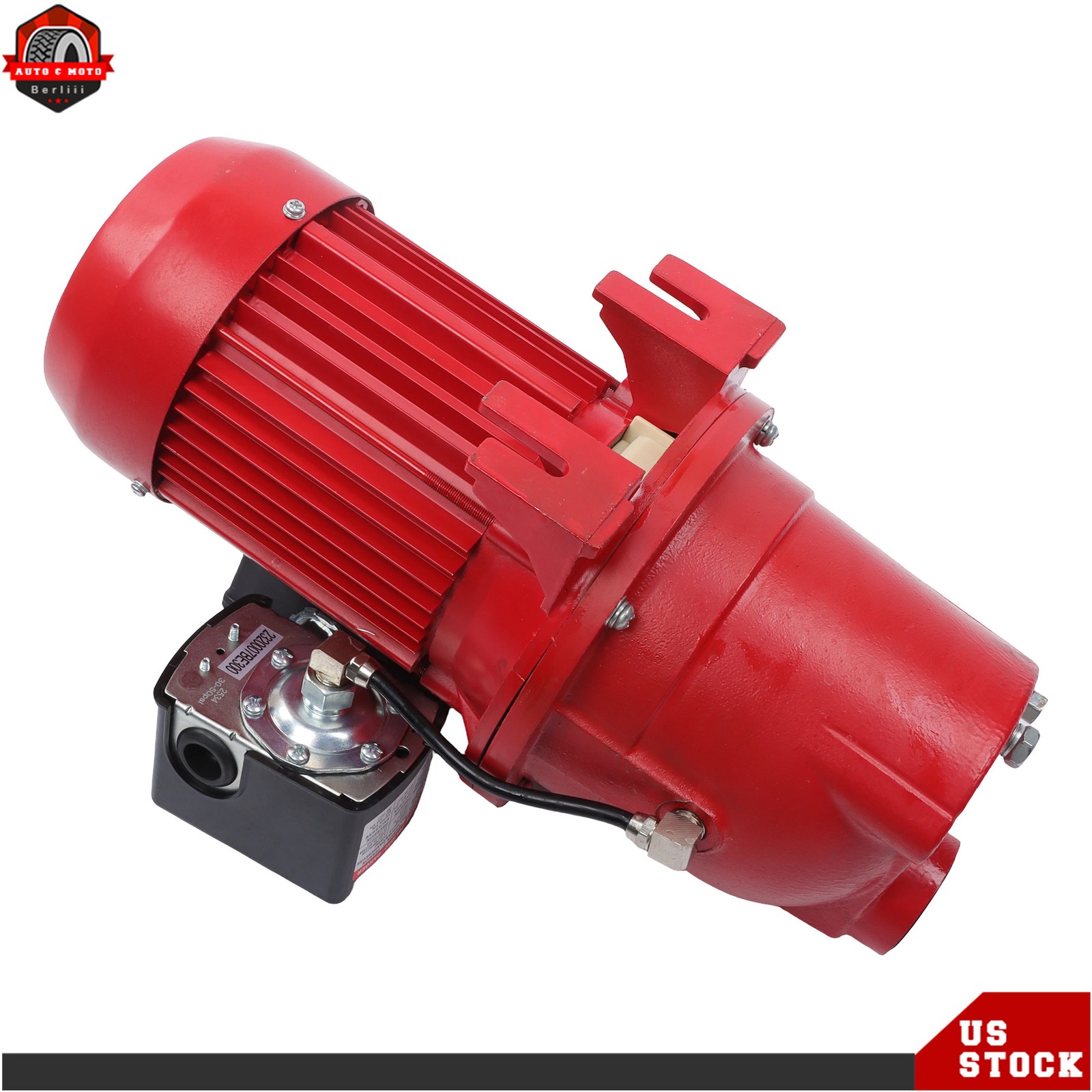 Cast Iron Shallow Well Jet Pump 3/4 HP 13 GPM, 115/230V Dual Voltage, Red