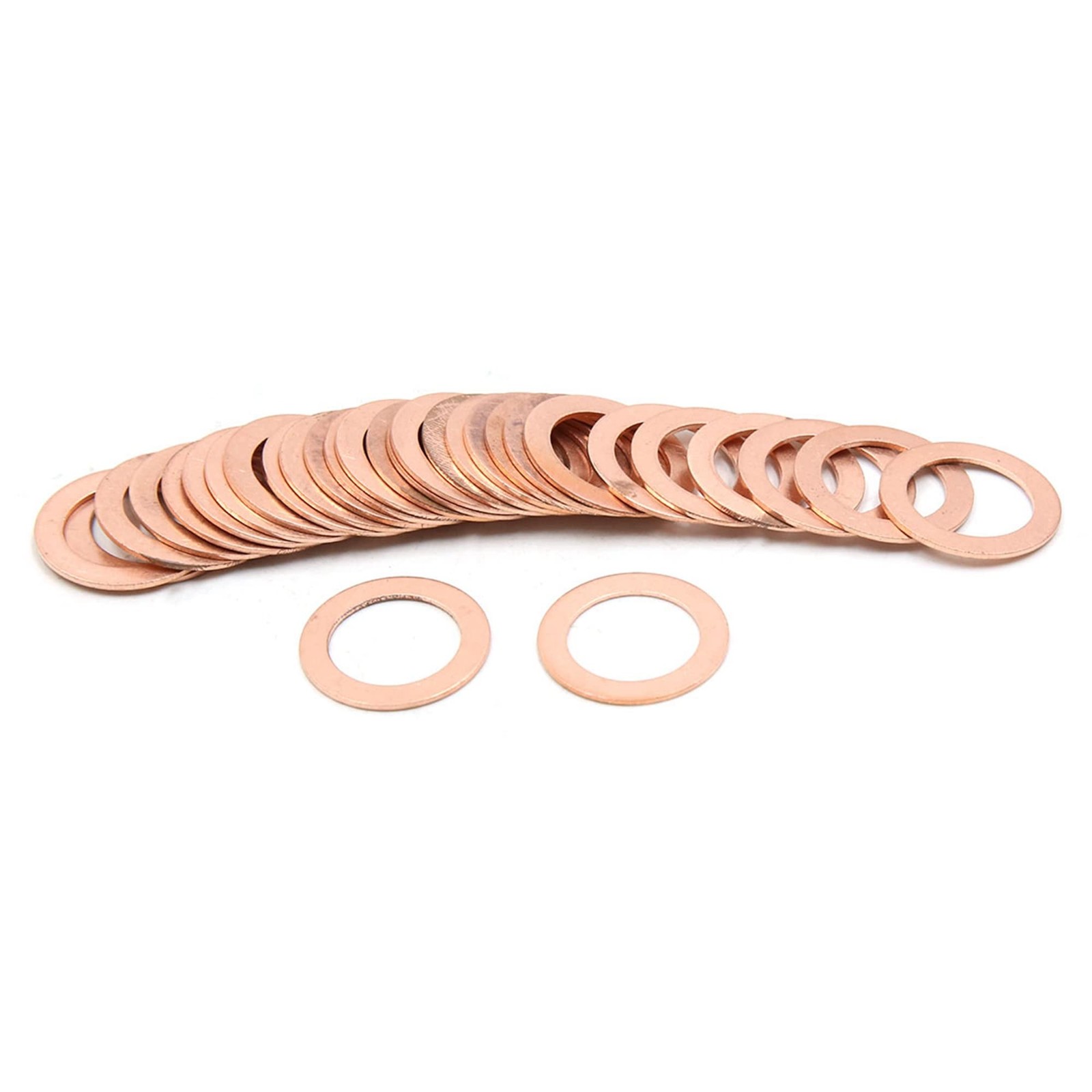 30PCS 17mm Inner Dia Copper Flat Washers, Car Sealing Gaskets, Plate Rings