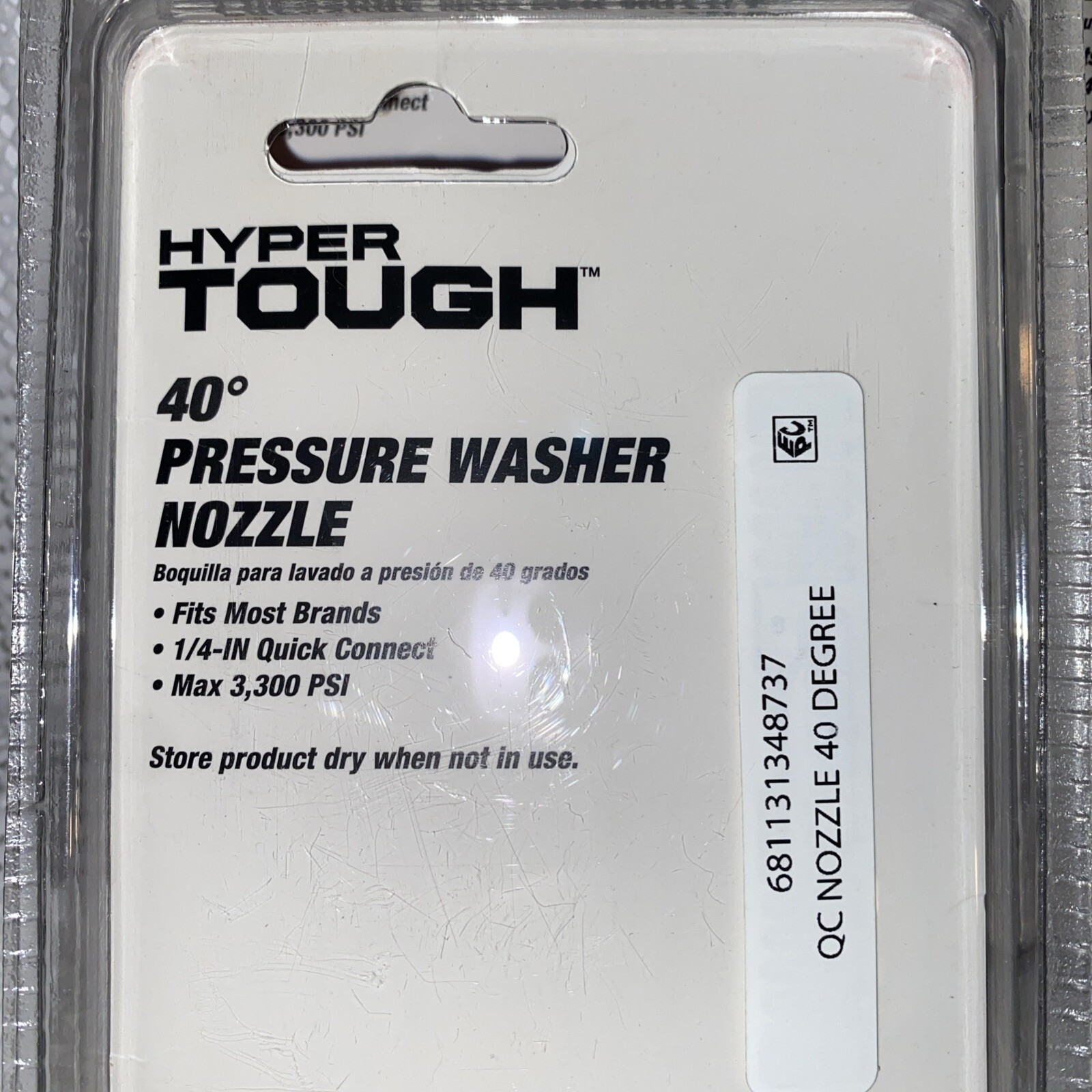 3 Hyper Tough 40 Degree Pressure Washer Nozzles, Fits Most Electric &Gas Washers