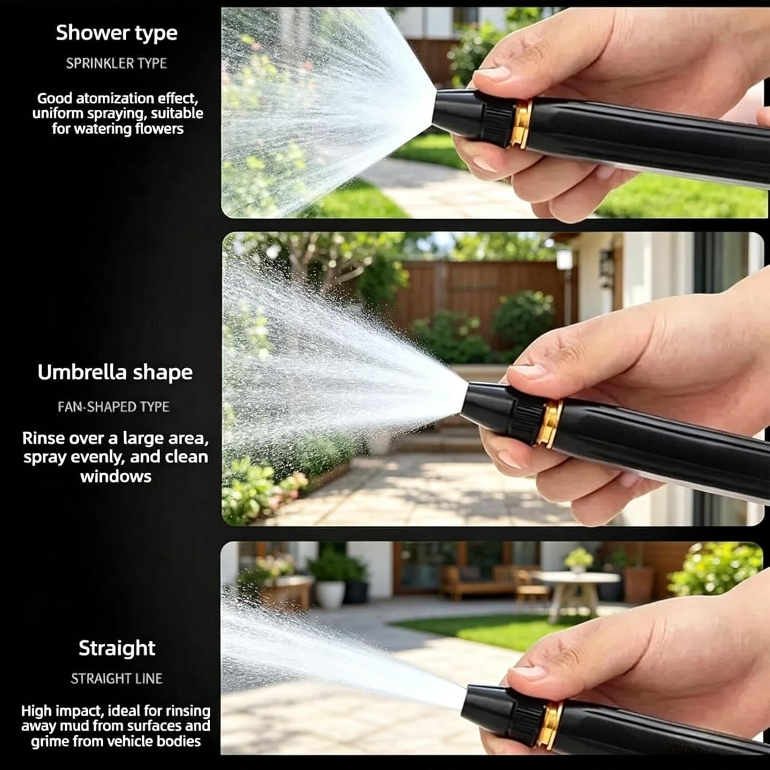 Larnto High Pressure Hose Nozzle Water Gun for Car Wash Garden Pressure Booster