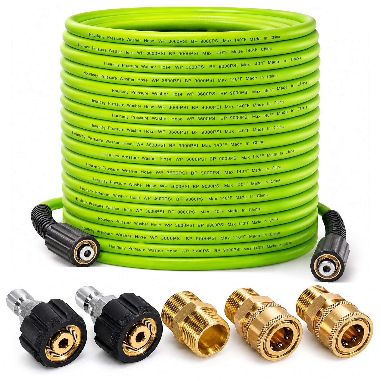 100FT Pressure Washer Hose, 3600 PSI Kink Resistant, 1/4″ Quick Connect Extensio