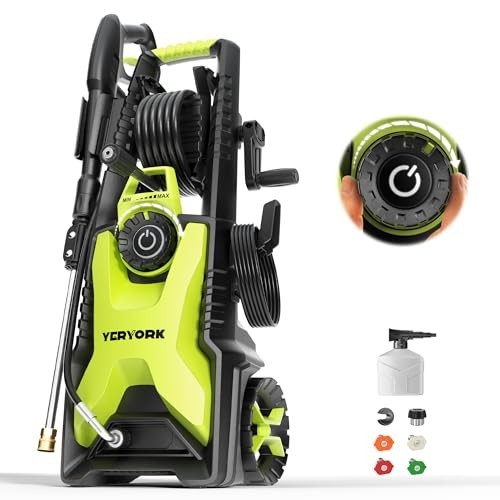 Yeryork Adjustable Pressure Washer 5000 PSI 2.5 GPM with Hose Reel