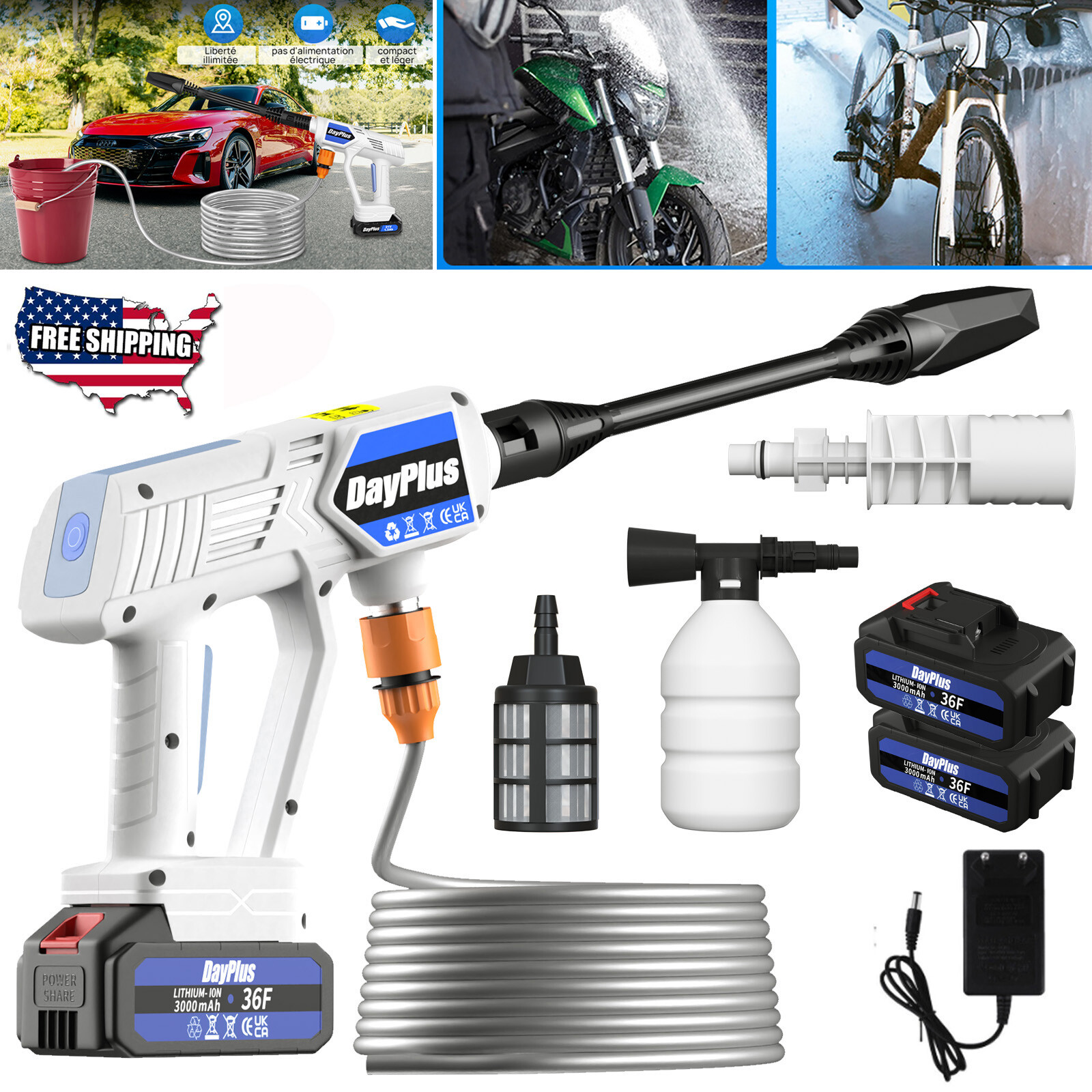 Powerful Car High Pressure Washer Jet Water Wash Gun For Makita 18V Battery