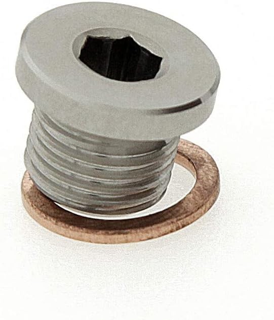 M12 x 1.25 Stainless Steel 316 Threaded Plug Fitting with Copper Washer – Slim R