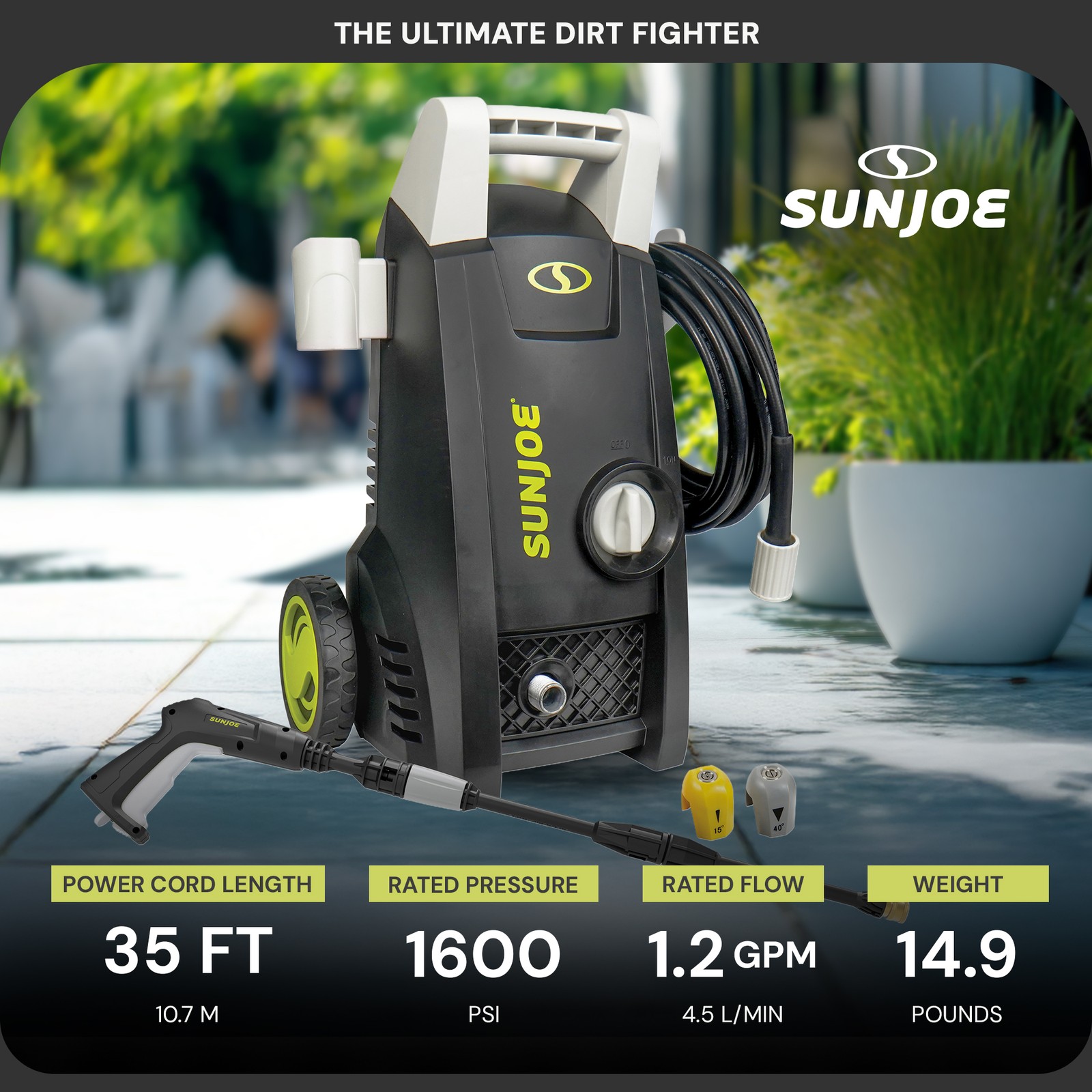 Sun Joe 11.5-Amp 1450 PSI 1.45 GPM Electric Pressure Washer, Green (Open Box)