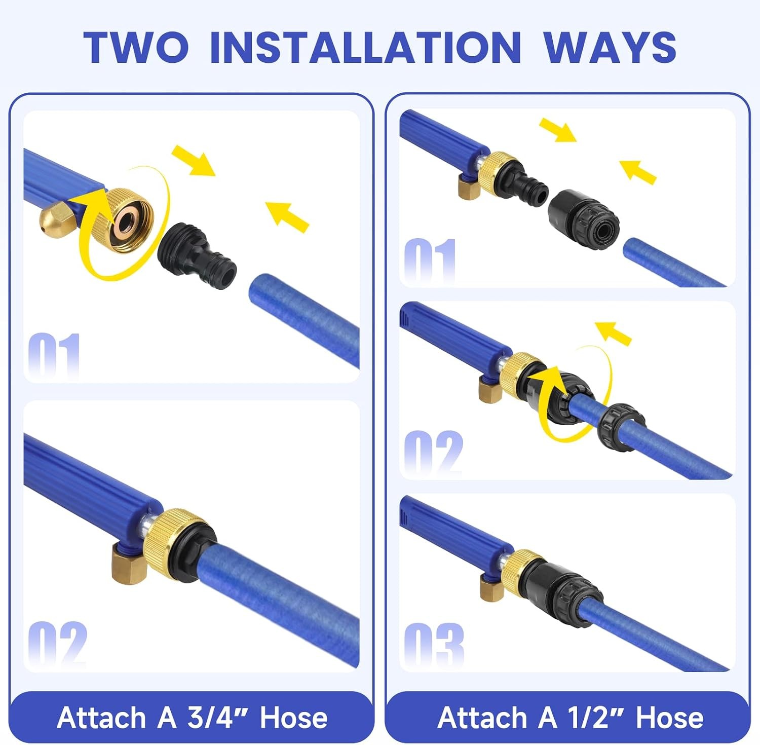 5000 PSI Jet Nozzle for Garden Hose with 2 Nozzles & Quick Connectors