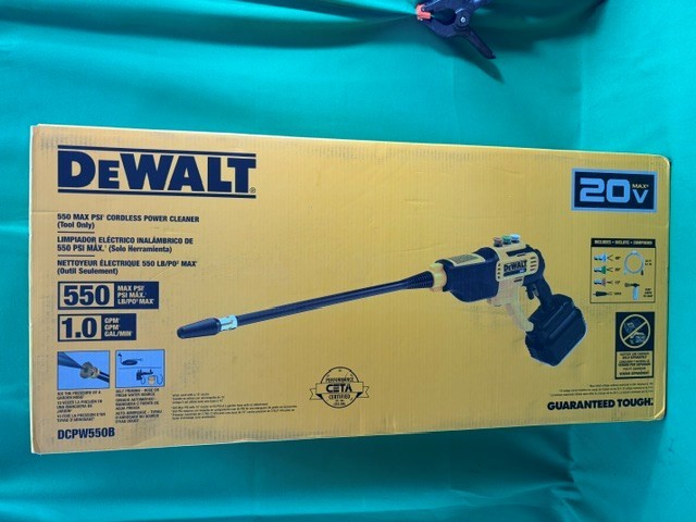 DEWALT #DCPW550B 550 MAX PSI CORDLESS POWER CLEANER 2026 TOOL ONLY N (F40048830)