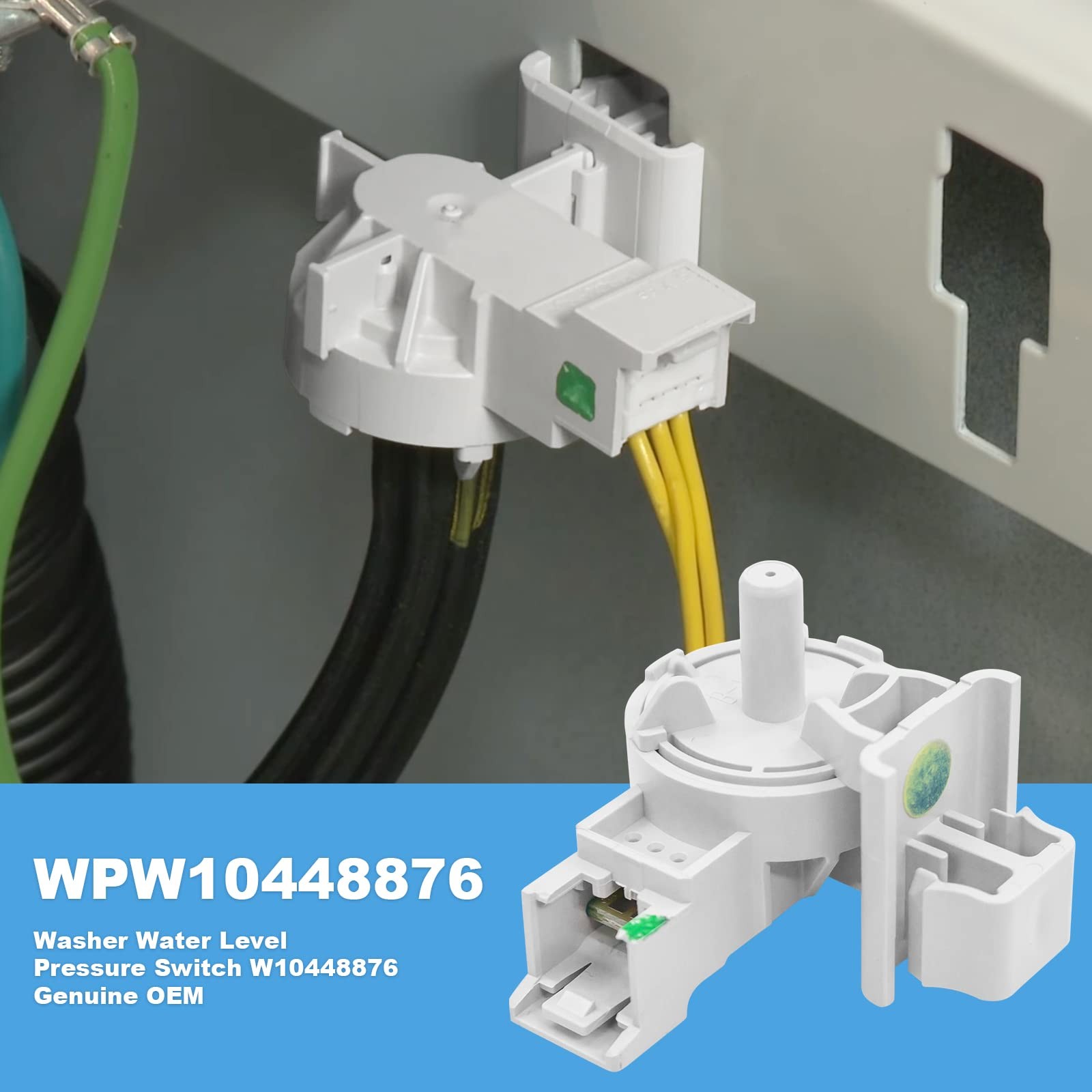 WPW10448876 Washer Water-Level Pressure Switch – Replacement for Whirlpool AP…