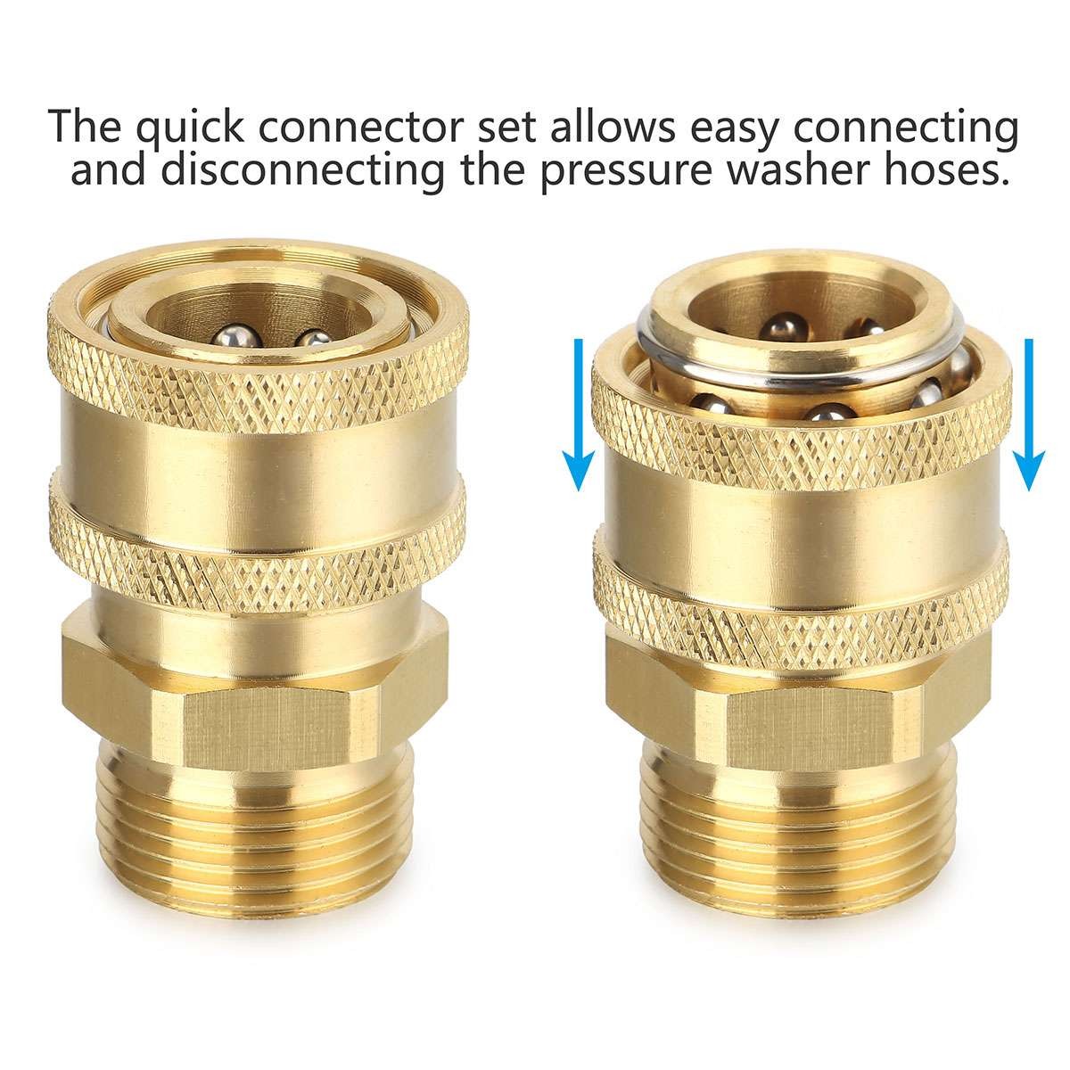 US 3/8″ M22 Brass Pressure Washer Quick Release Connect Fitting Coupling Adapter
