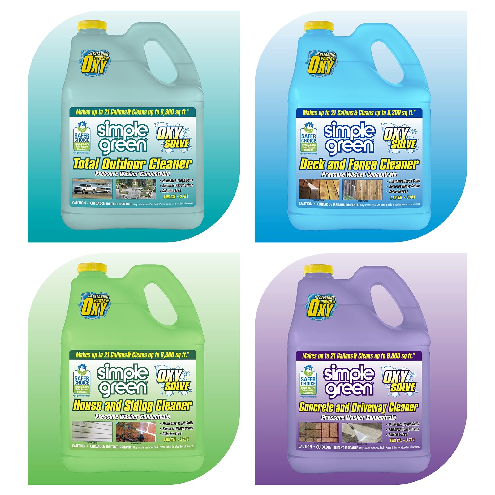 1 Gallon Outdoor Pressure Washer Cleaner Oxy Solve Total Clean
