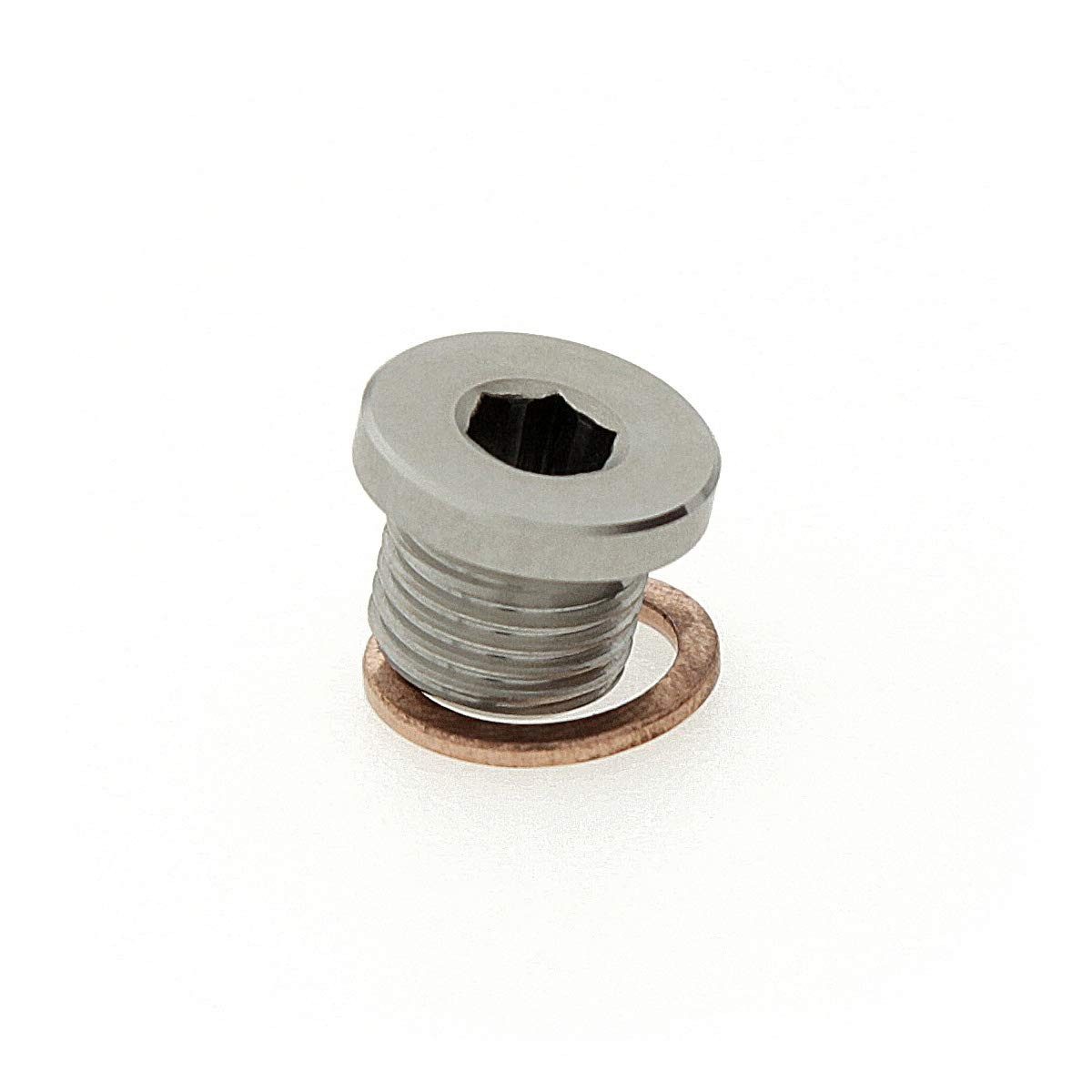 M12 x 1.25 Stainless Steel 316 Threaded Plug Fitting with Copper Washer – Sli…
