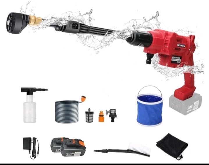 AUTOGEN 650 PSI Cordless Pressure Washer 20V 4.0Ah w/ 2 Batteries Charger 6-in-1