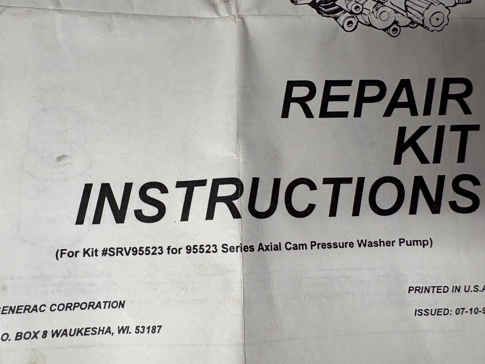 GENERAC 21175 Axial Cam Pressure Washer Specialty Tool SRV95523 95523 Free Ship